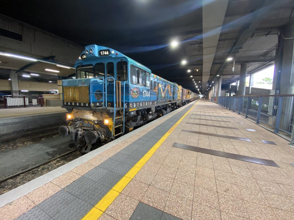 The blue train connecting Cairns and Kuranda.